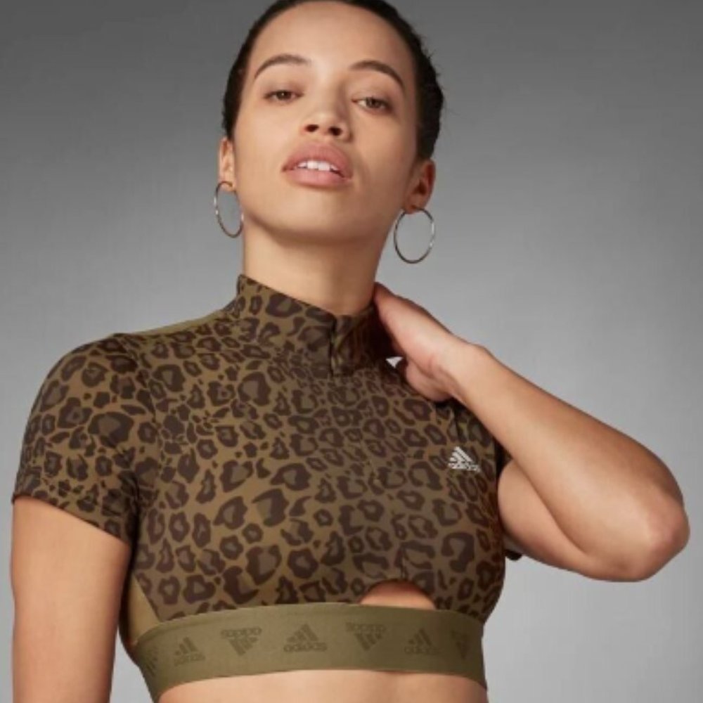 Adidas HYPERGLAM CROP ZIP TEE M